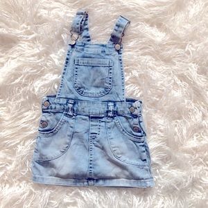 Denim dress overalls